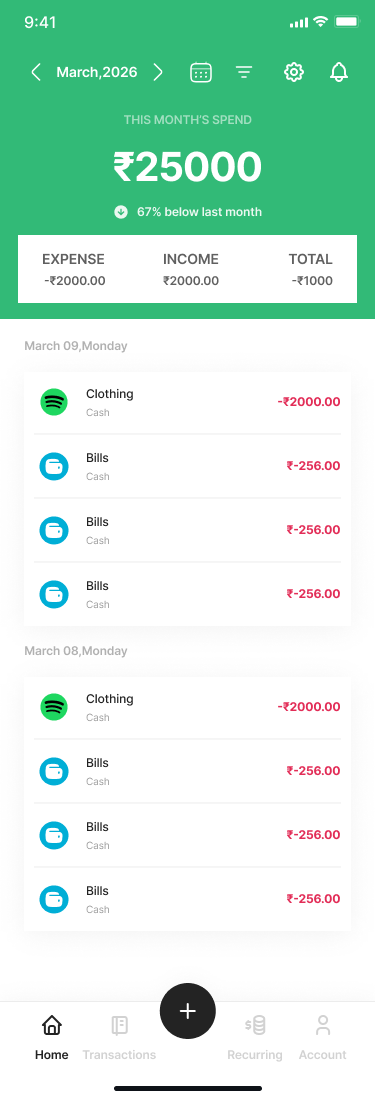 Finaria App Dashboard